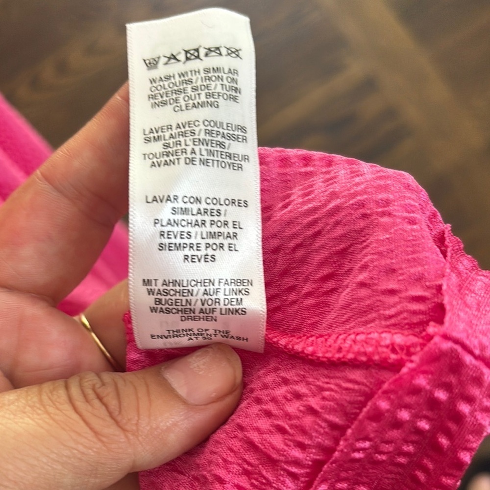 ASOS Fuchsia Long Sleeve V-Neck Dress - Picture 6 of 7